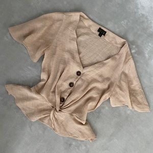 Nude Flowy Blouse